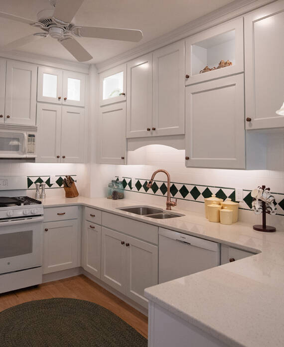 Colorado Springs kitchen remodel with white Merillat cabinetry