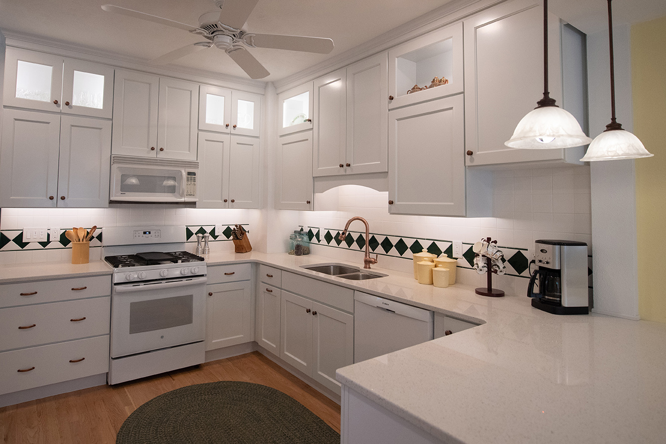 Colorado Springs kitchen remodel with white Merillat cabinetry